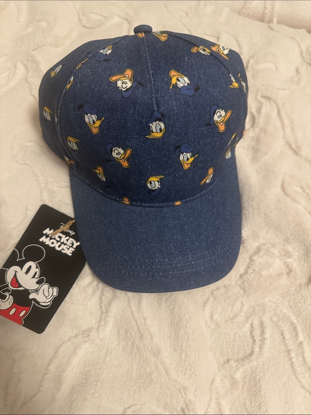 Aldi Disney Donald Duck Denim Cap in Blue and Yellow unisex one size fits all